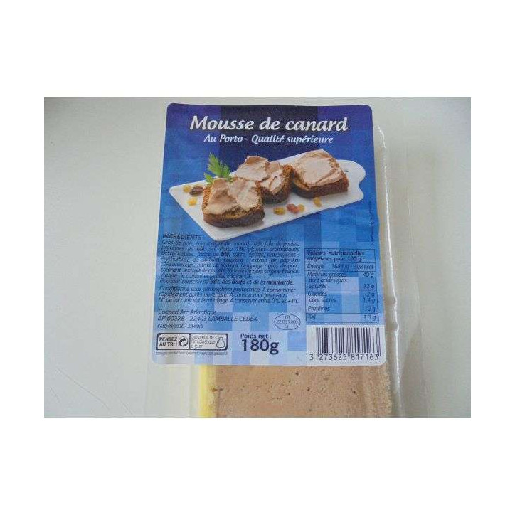 MOUSSE DE CANARD 180 GRS 