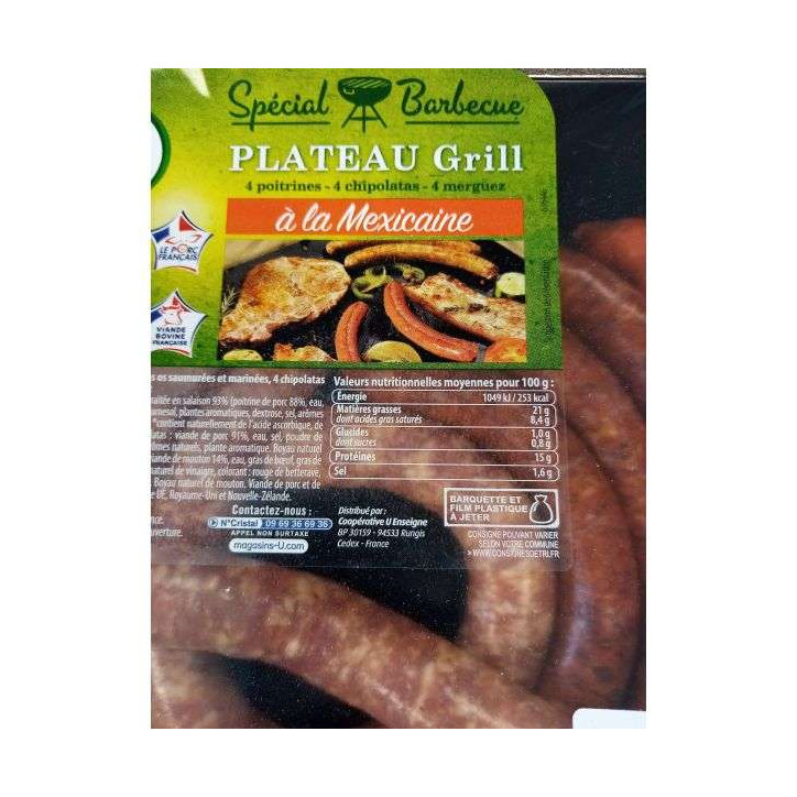 PLATEAU GRILL MEXICAINE 740 GRS