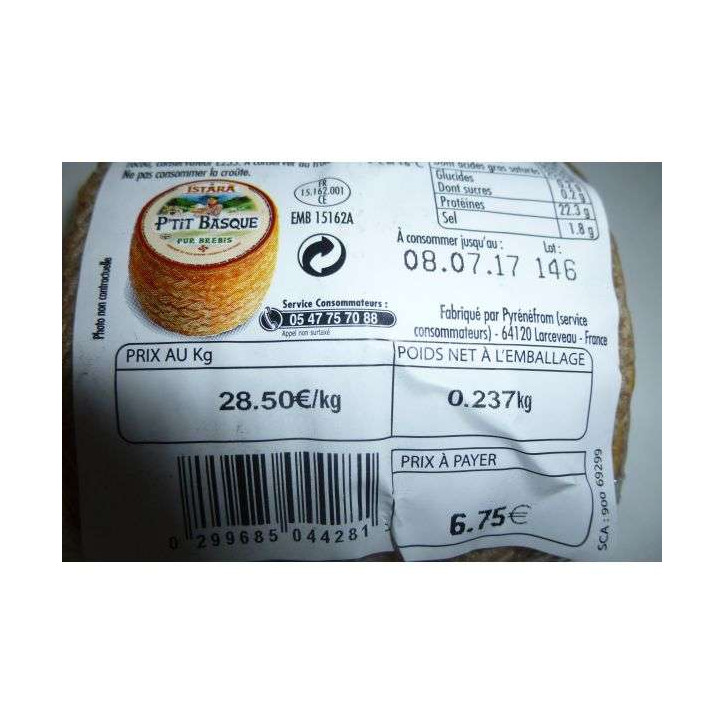 PTIT BASQUE 250 GR ENV