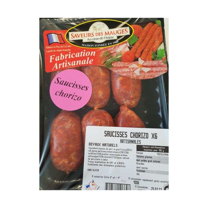 SAUCISSES CHORIZO X6 300G