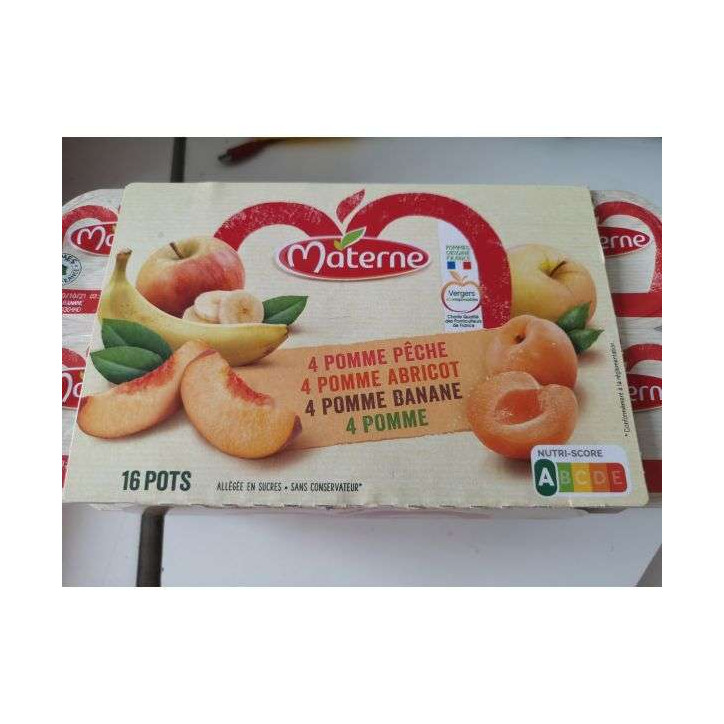 MATERNE FRUITS JAUNE 16 COUPELES 1.6KG