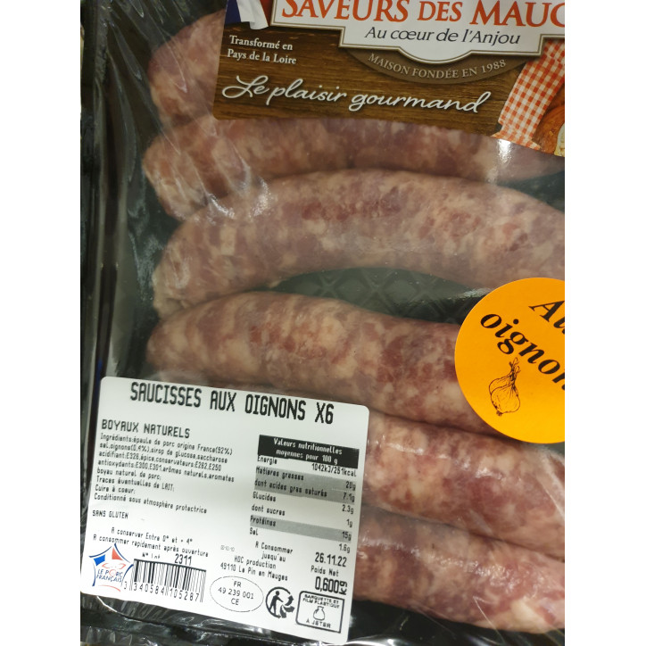 SAUCISSE OIGNONS X6 600G