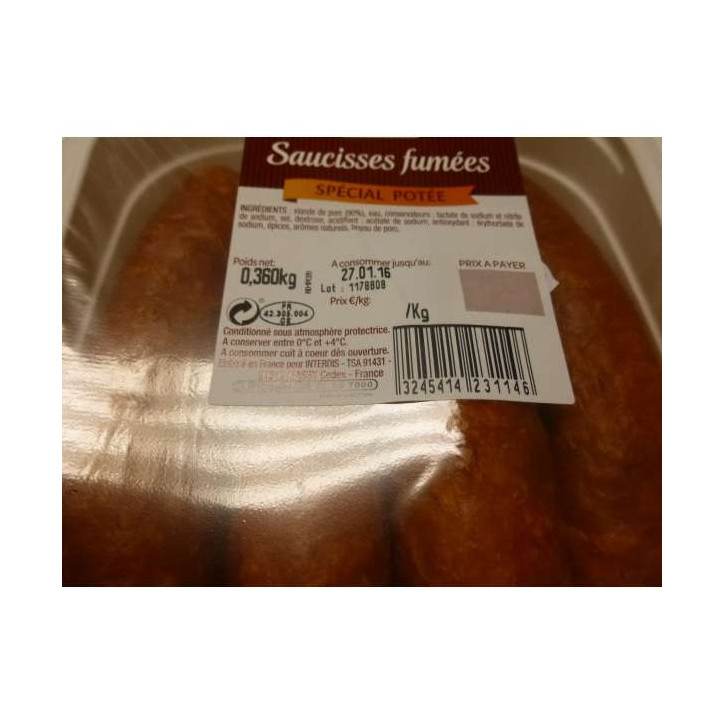 SAUCISSE FUMEE 360 GR