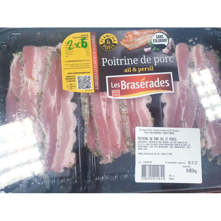 POITRINE PORC AIL PERSIL 400G