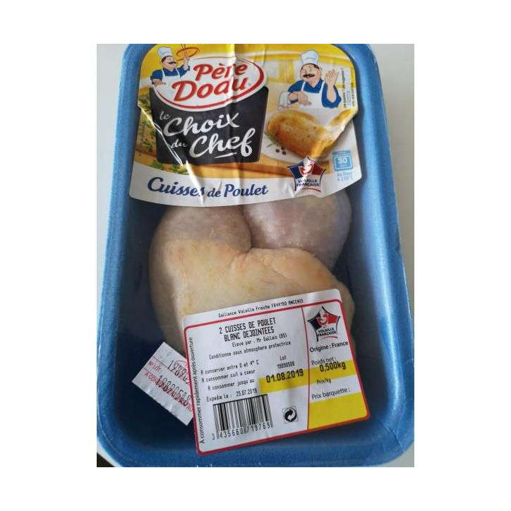 CUISSE DE POULET DEJONTE 500GRS PDODU ENV