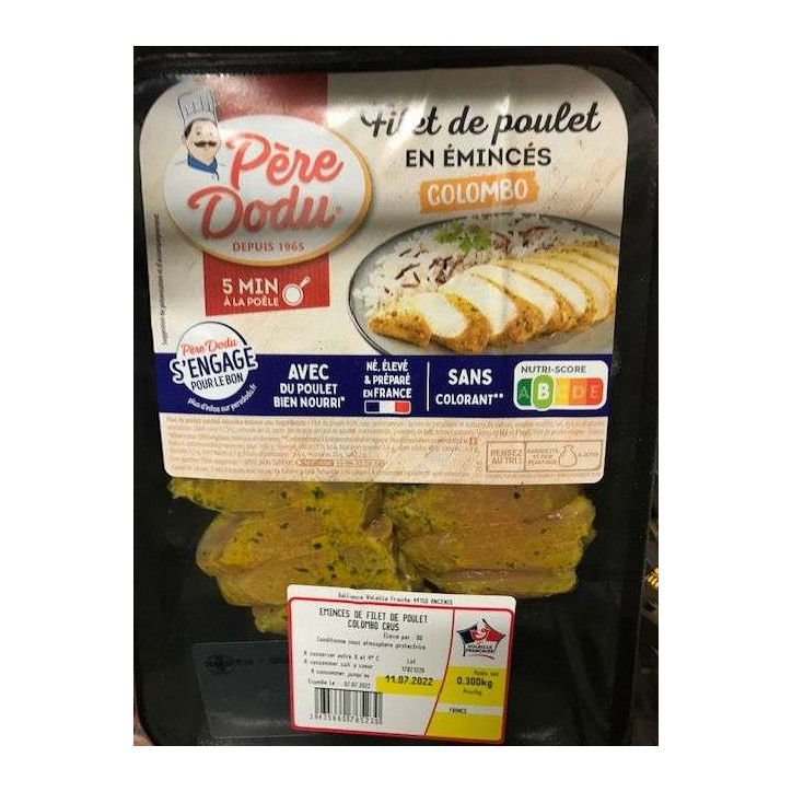 EMINCES DE POULET COLOMBO 300G