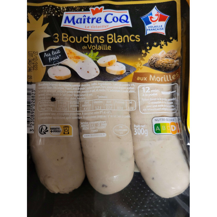 3 BOUDINS BLANCS AUX MORILLES 300G