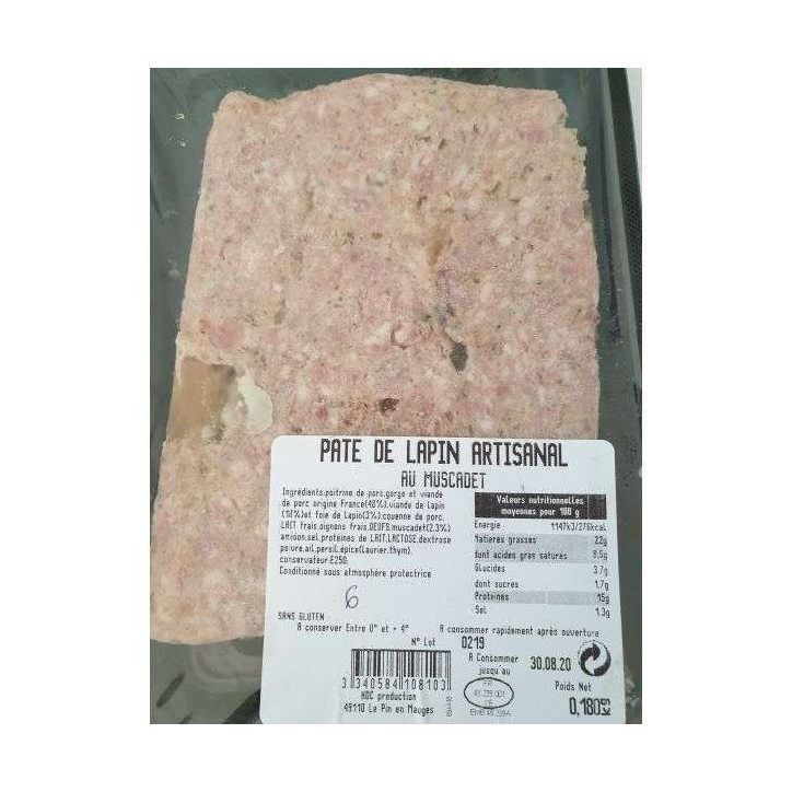 PATE DE LAPIN 180G