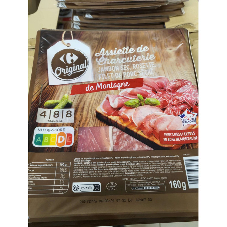 ASSIETTE CHARCUTERIE 160 GR