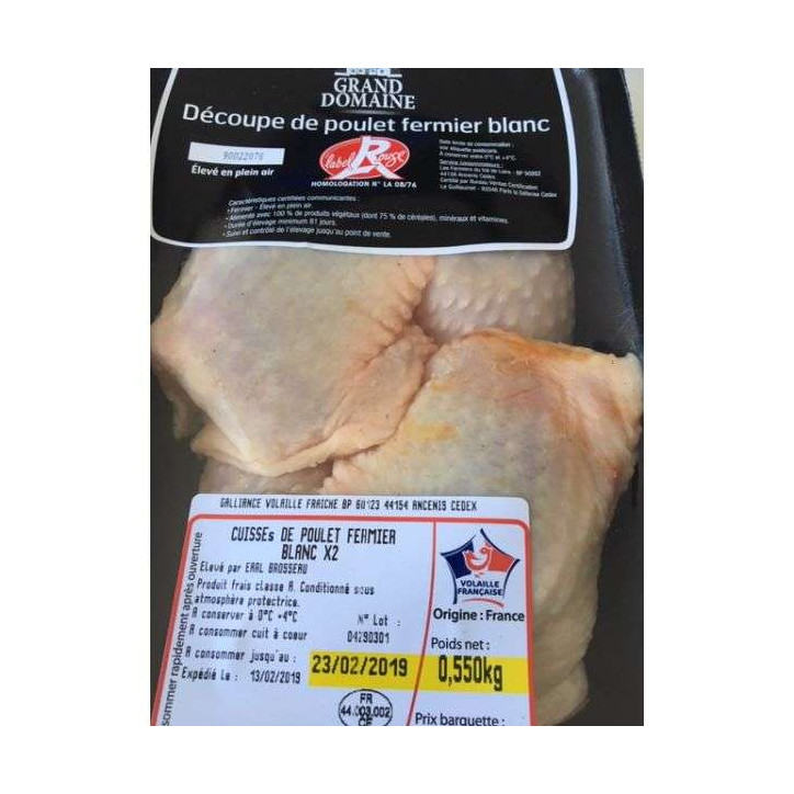 2 CUISSES DE POULET  BIO 500G ENV