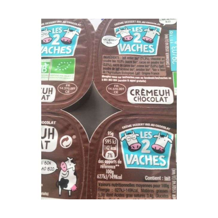 LES 2 VACHES CHOCOLAT 380 GR