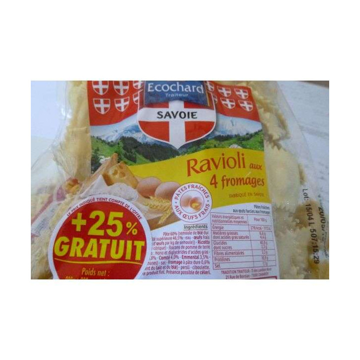 RAVIOLI 4 FROMAGES 1 KG