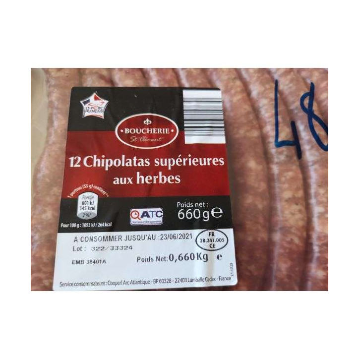 12 CHIPO AUX HERBES 660 GRS