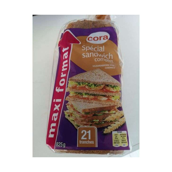 PAIN DE MIE SANDWICH COMPLET 825 GRS 