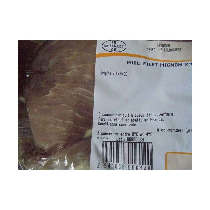 MIGNON DE PORC FRANCAIS 500GRS ENV
