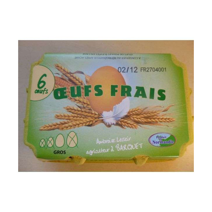 6 OEUFS FRAIS ORIGINE FRANCE