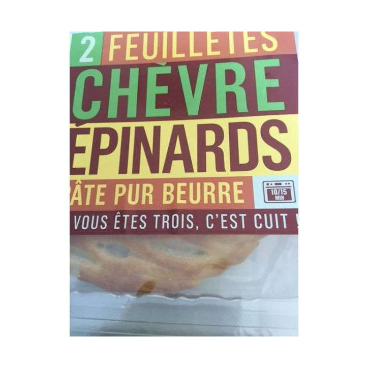 2 FEUILLETES CHEVRE EPINARD 300 GR