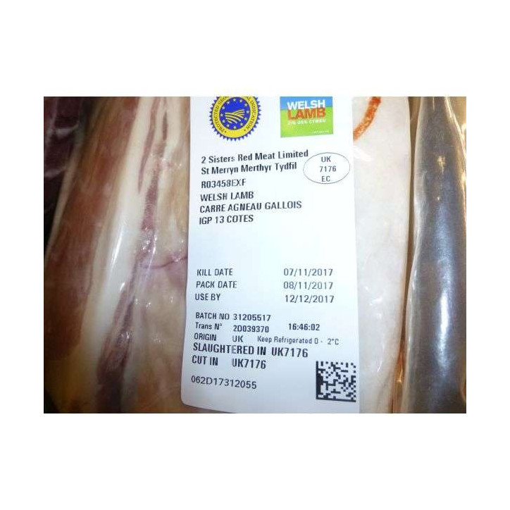 CARRE D'AGNEAU 1.5KG ENV 