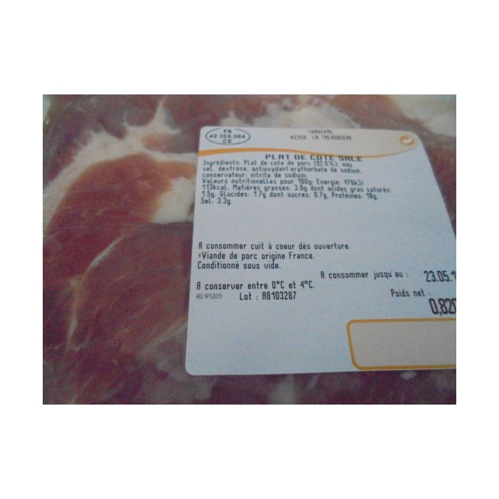 PLAT DE COTE SALE 800 GR ENV