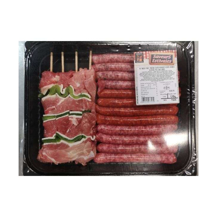PLATEAU BARBECUE PORC 1KG ENV 4 PERS