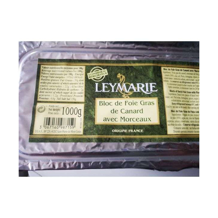 BLOC DE FOIE GRAS CANARD 1KG