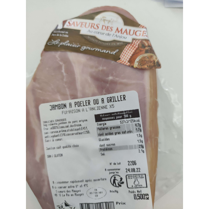 JAMBON A POELER OU GRILLER 500GR
