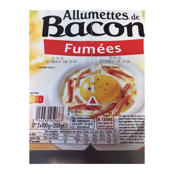 ALLUMETTES DE BACON 2X100G