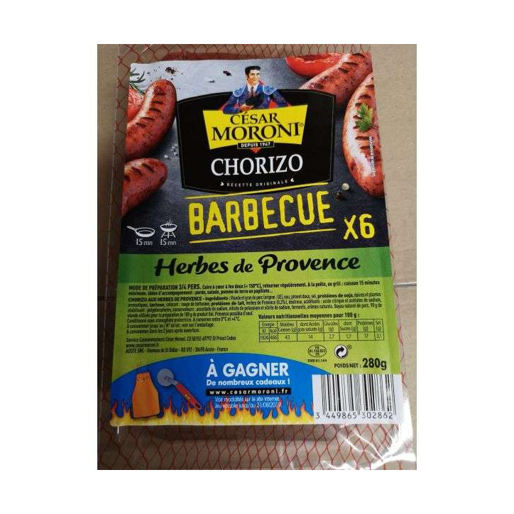 CHORIZO MORONI BARBECUE HDP 280 GRS 