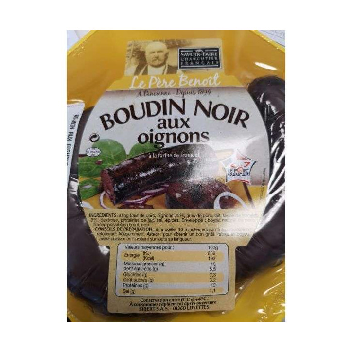 BOUDIN NOIR AUX OIGNONS 600GRS