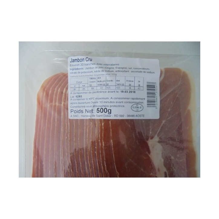 JAMBON CRU 500 GRS 