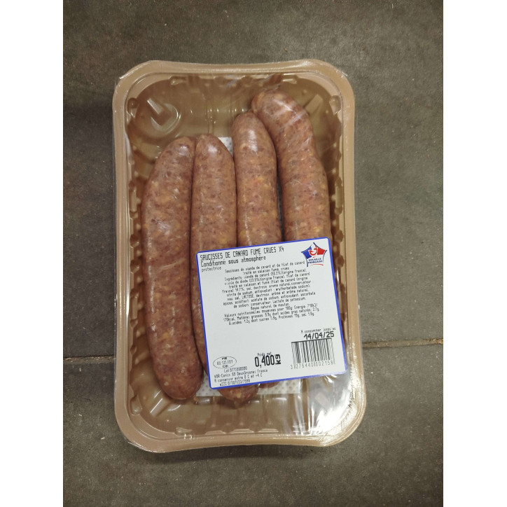 SAUCISSES CANARD FUME 400G