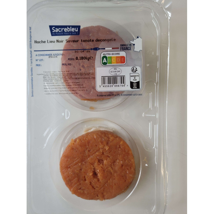 HACHE TOMATE LIEU NOIR 180G