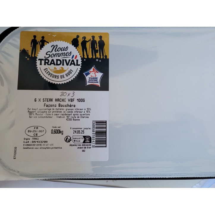6 STEAK HACHE 600G