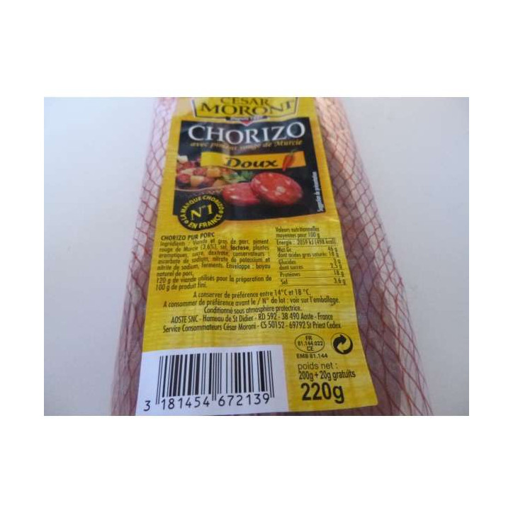 CHORIZO + 10 % 220G