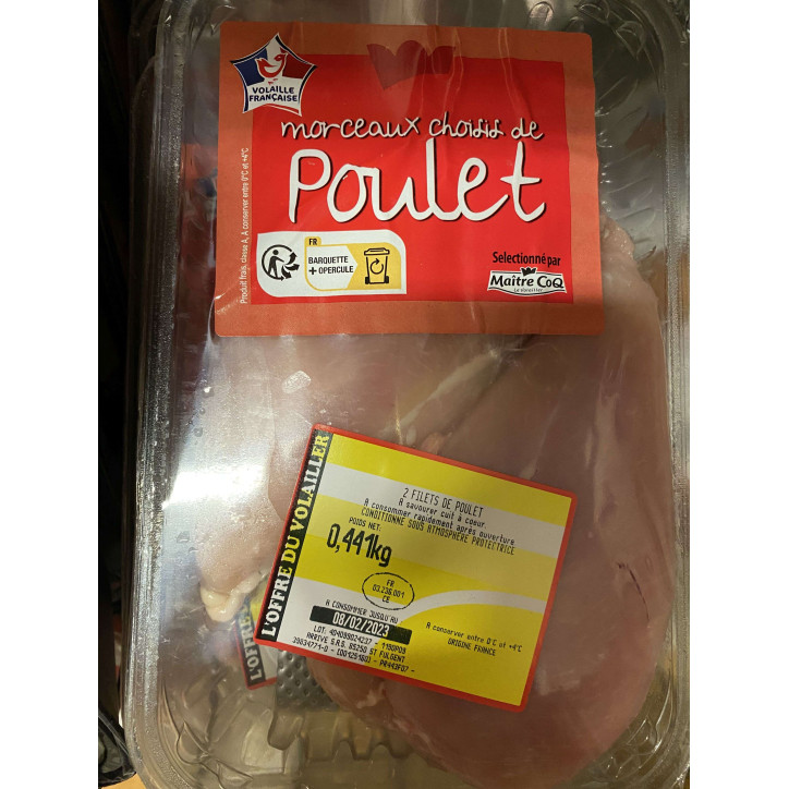 2 FILETS DE POULET 400G ENV