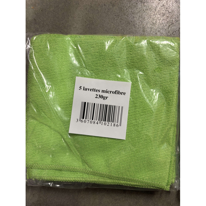 5 LAVETTES MICROFIBRE 230G