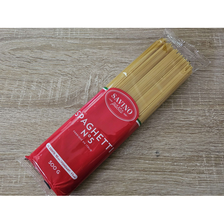 PÂTES SPAGHETTI N°5, PQT 500G SAVINO PASTA
