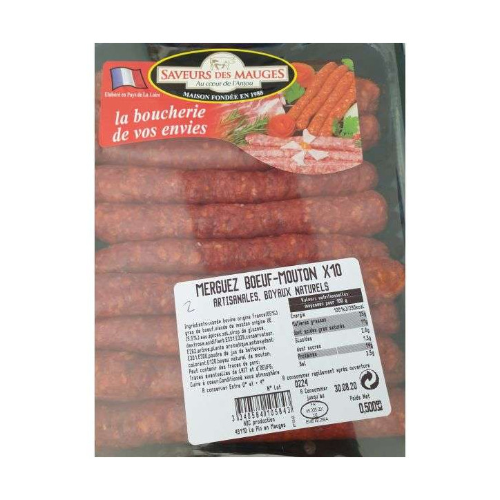 MERGUEZ BOEUF-MOUTON 500G