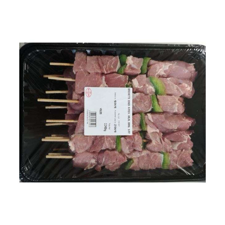 25 BROCHETTES DINDE POIVRONS 2.5KG ENV