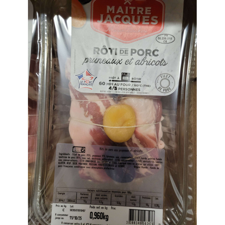 ROTI PORC PRUNEAUX ABRICOT 1KG ENV