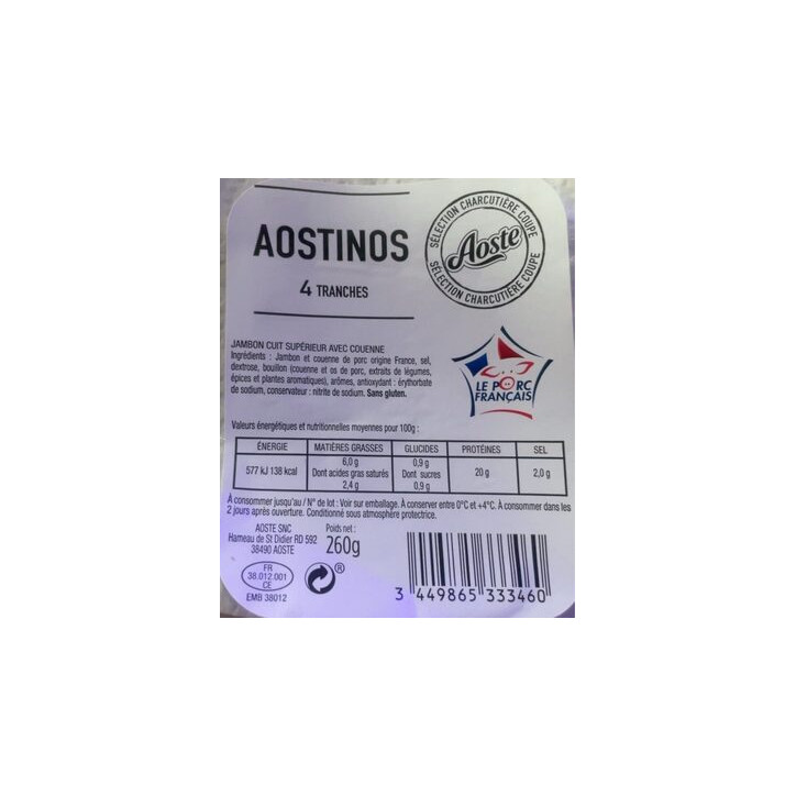 AOSTINOS 4 TRANCHES 260 GRS