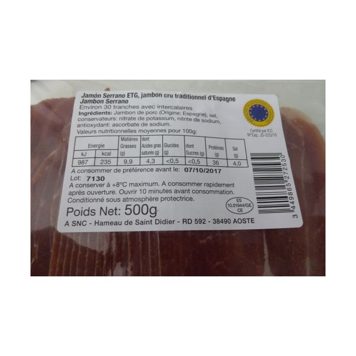 JAMBON SERRANO 500 G 