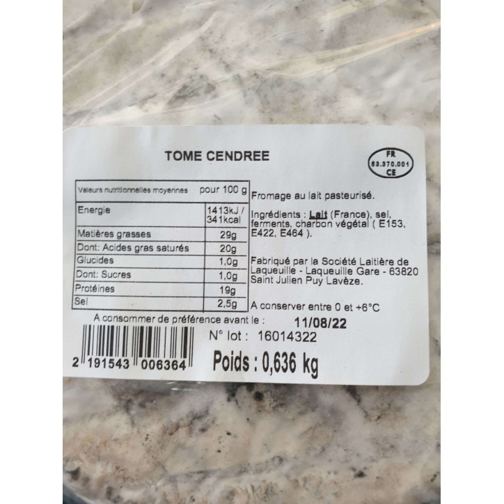 TOME CENDREE 650G ENV