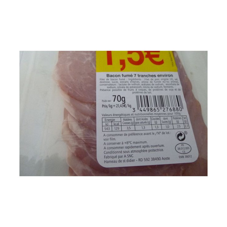 BACON FUME 70 GRS