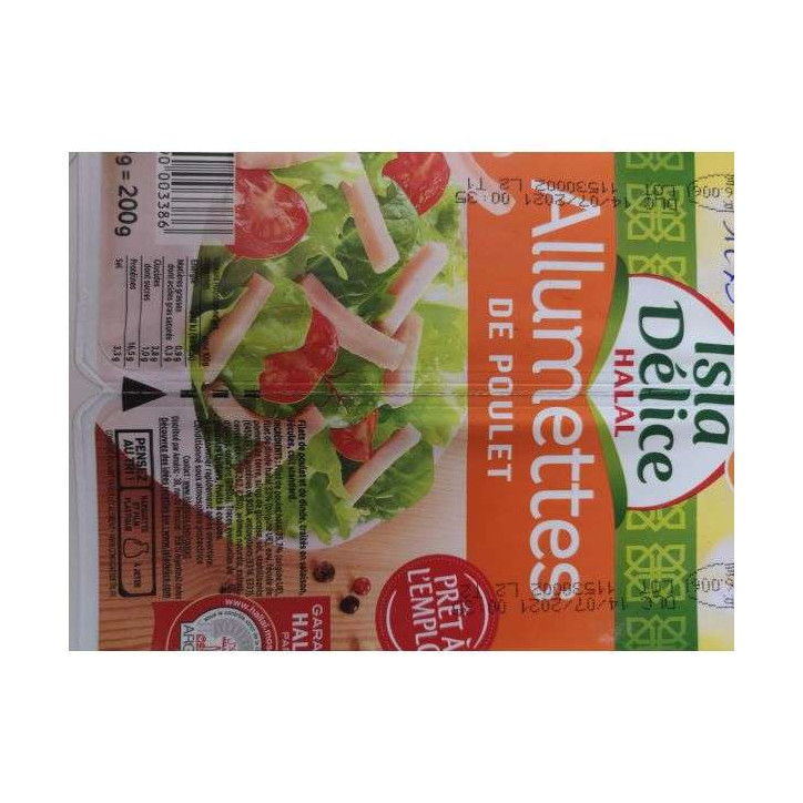 ALLUMETTES DE POULET 200GRS 