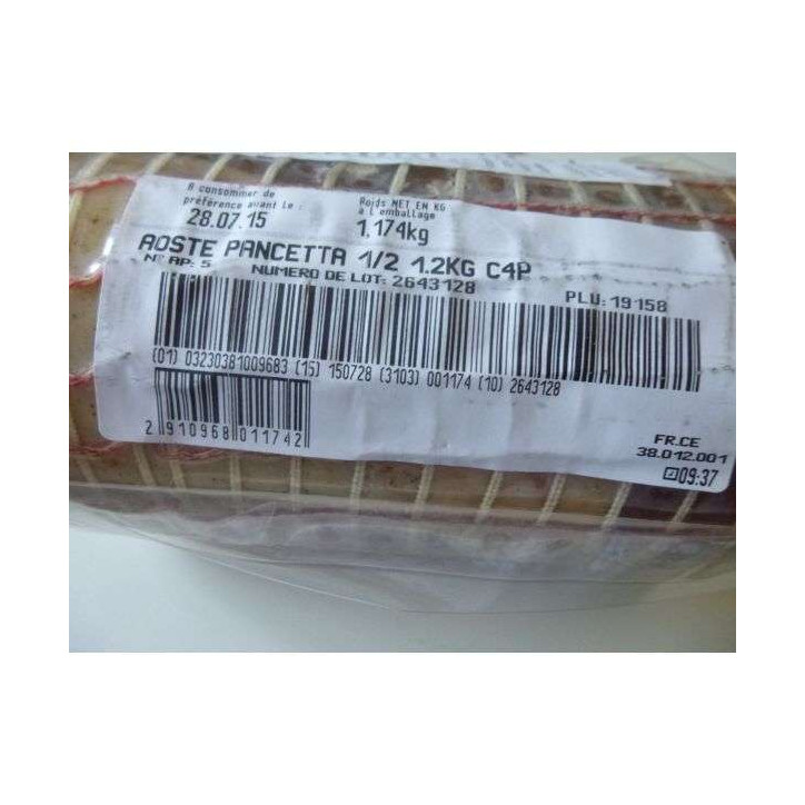PANCETTA AOSTE 1.3KG ENV 