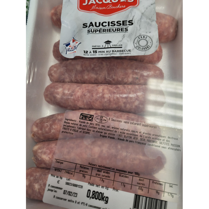 SAUCISSES SUPERIEURES 800G