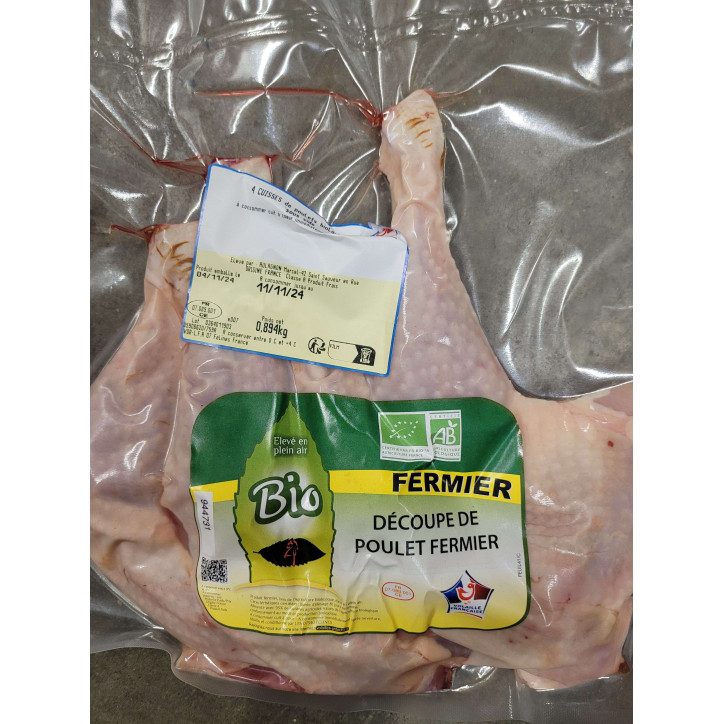 4 CUISSES POULET BIO 800G ENV