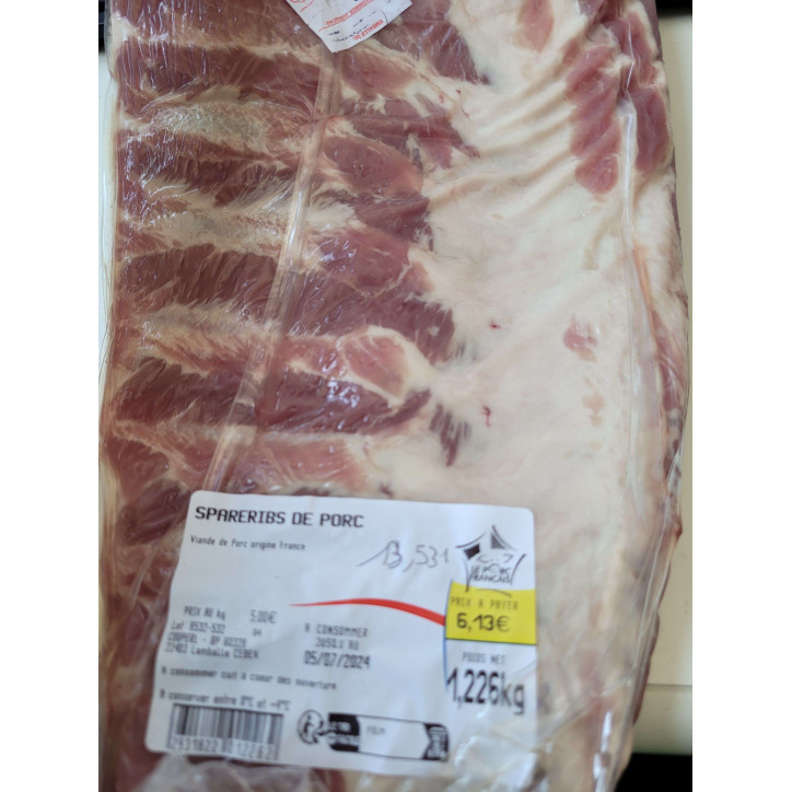 SPARERIBS DE PORC 1.5KG ENV