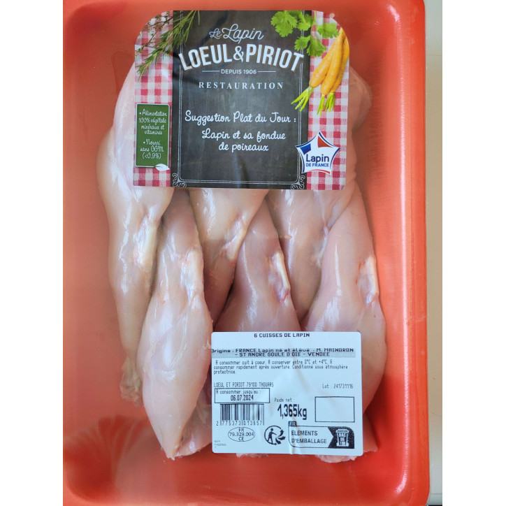 6 CUISSES DE LAPIN 1.3KG ENV